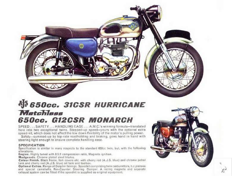 Мотоцикл AJS Model 31650 CSR Hurricane 1957