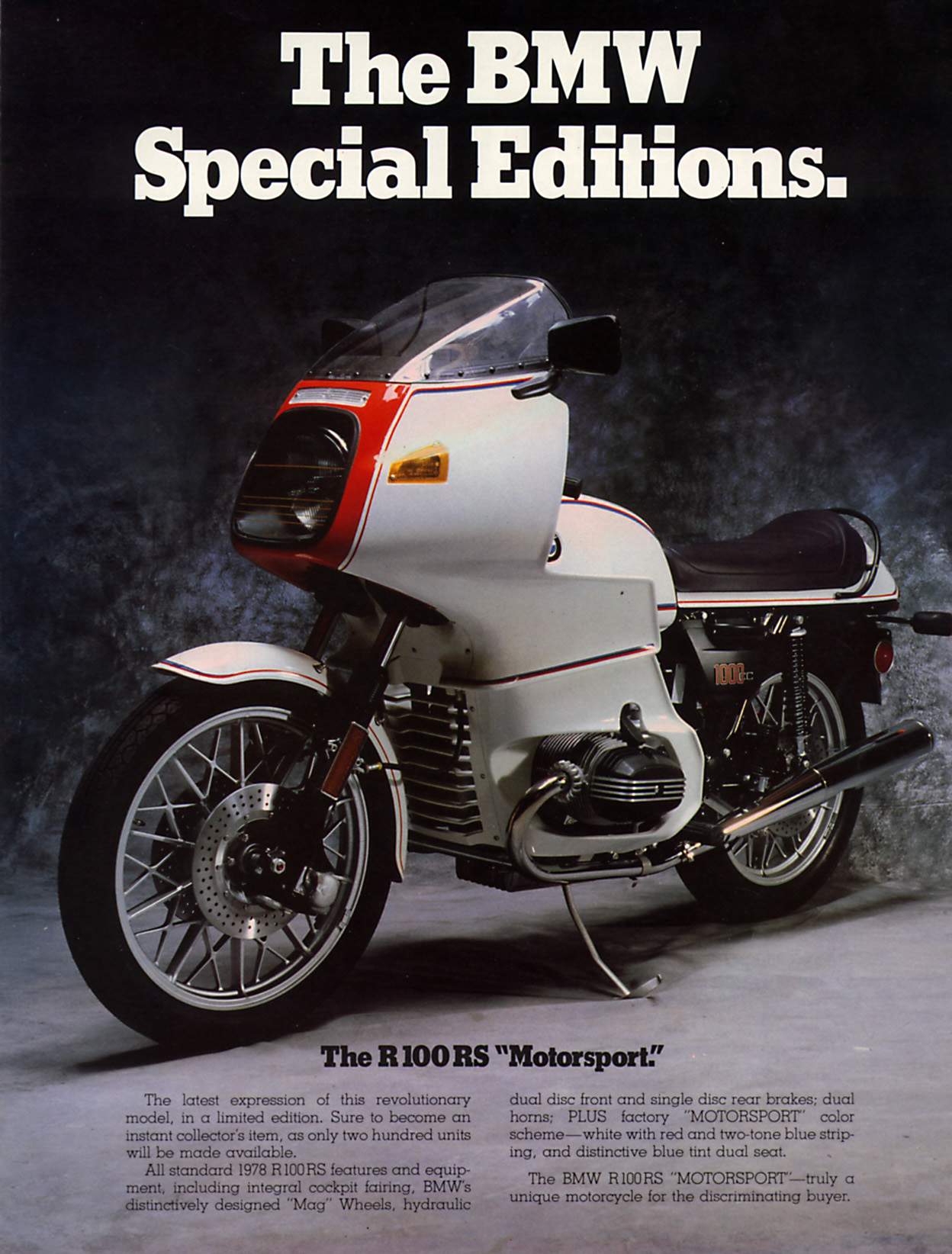 Мотоцикл BMW R 100RS Motorsport Special Edition 1978
