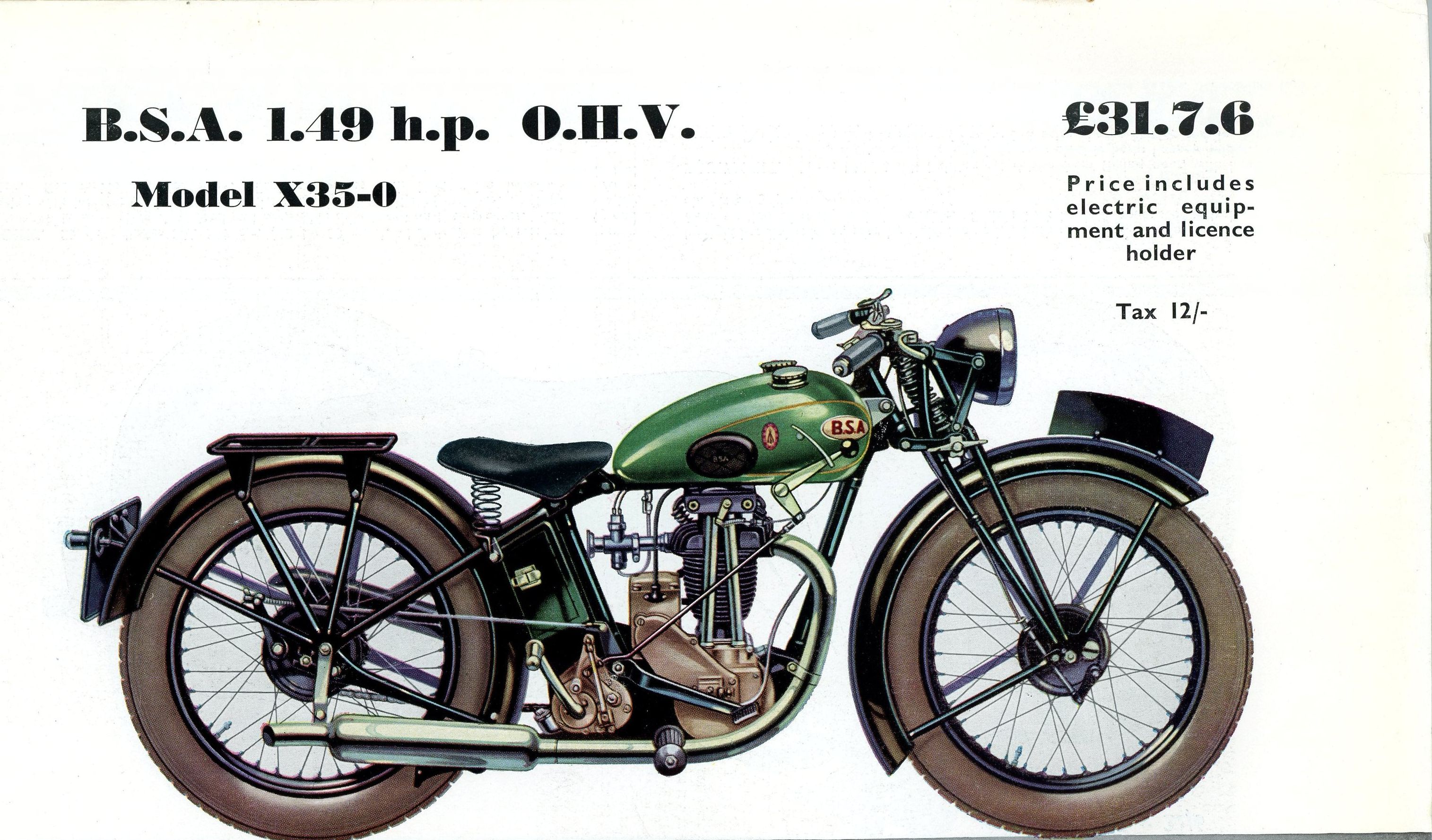Мотоцикл BSA X 35-0 1933