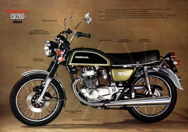 Мотоцикл Honda CB 200 1972 фото