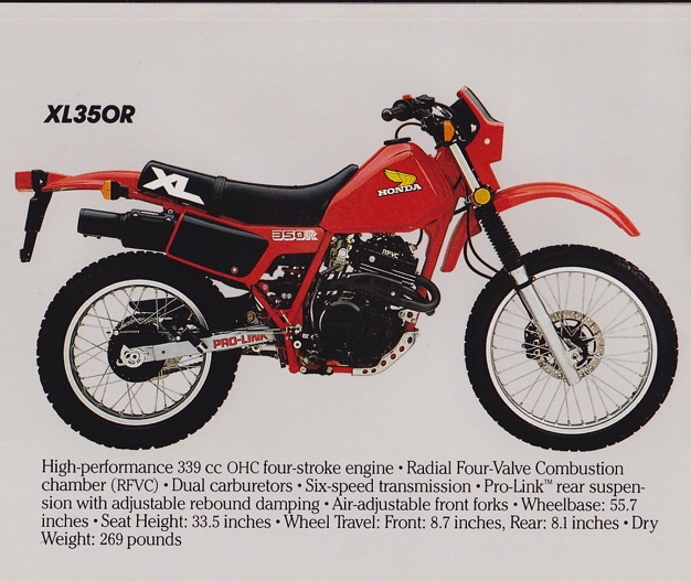 Мотоцикл Honda XL 350 R 1984