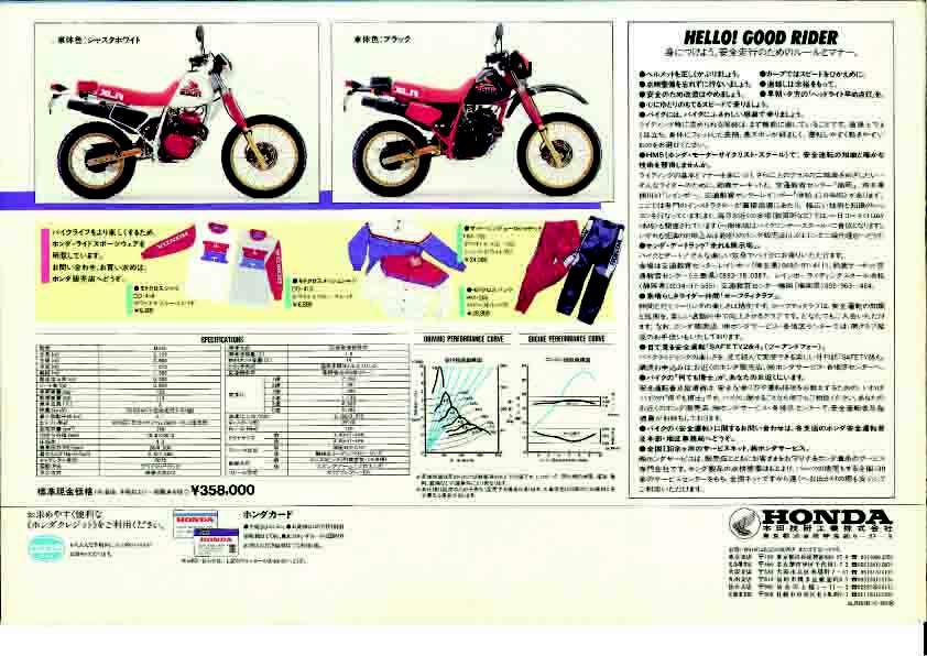 Мотоцикл Honda XLR 250R 1989