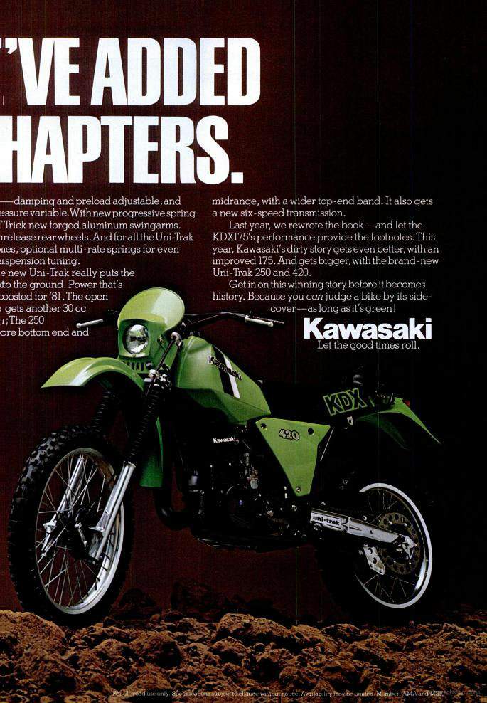 Мотоцикл Kawasaki KDX 450 1980 фото