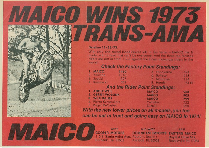 Мотоцикл Maico MC 400 1973