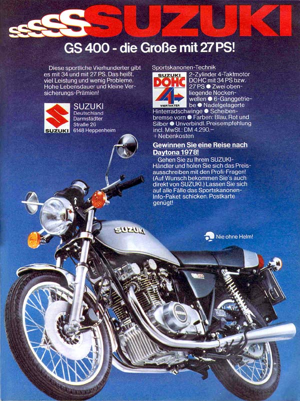 Мотоцикл Suzuki GS 400 1976 фото