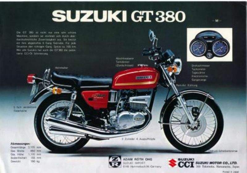 Мотоцикл Suzuki GT 380M 1975 фото