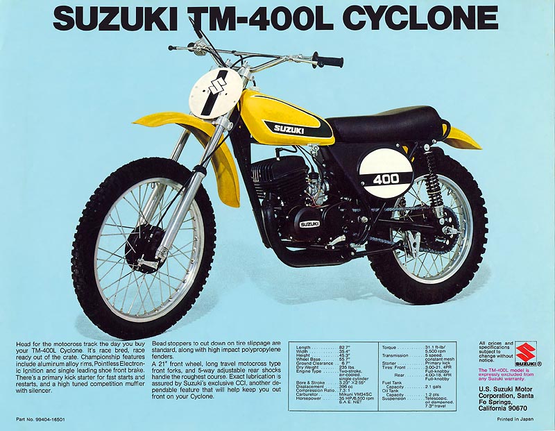 Мотоцикл Suzuki TM 400 L 1974