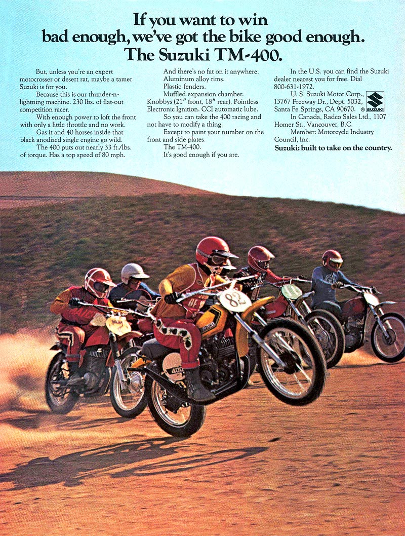 Мотоцикл Suzuki TM 400 1972