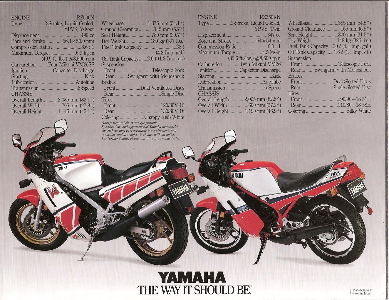 Мотоцикл Yamaha RZ 500 R 1985 фото
