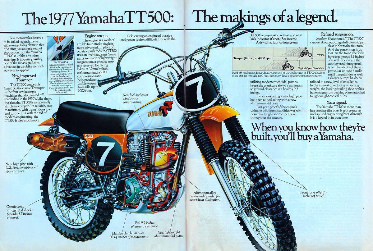 Мотоцикл Yamaha TT 500 1976
