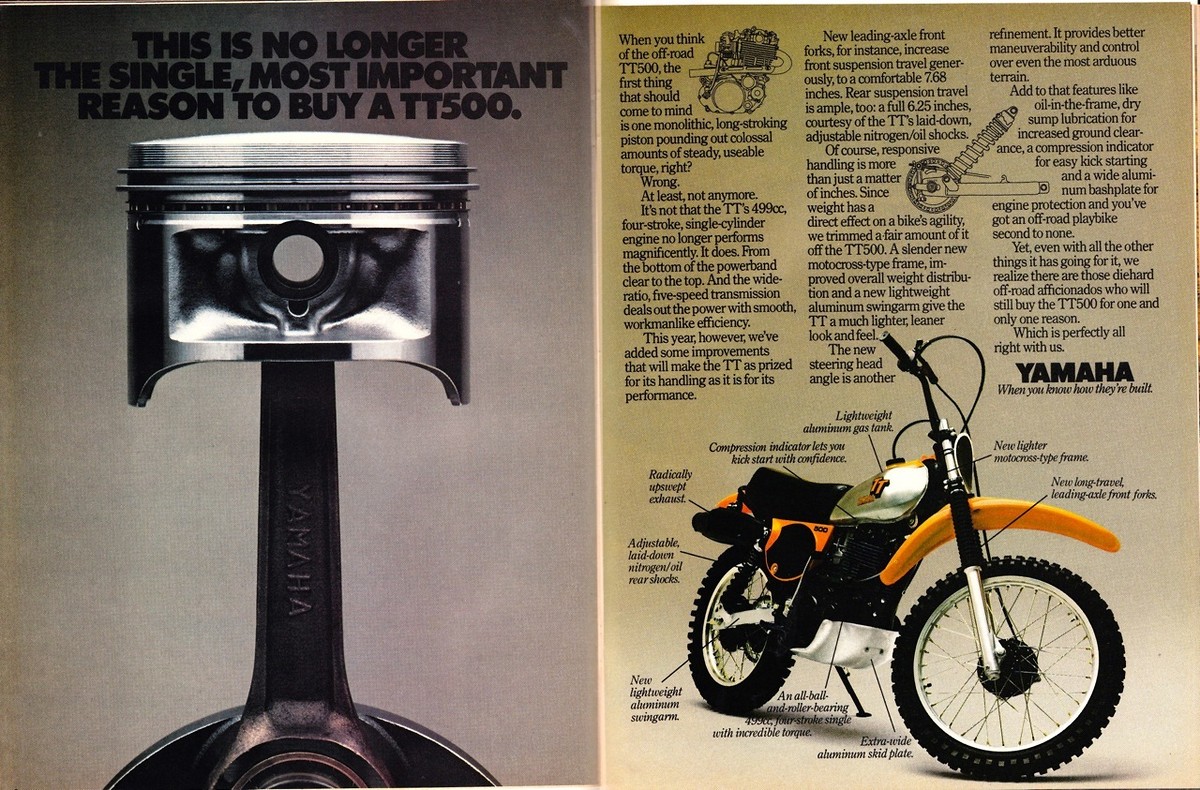 Мотоцикл Yamaha TT 500 1976 фото