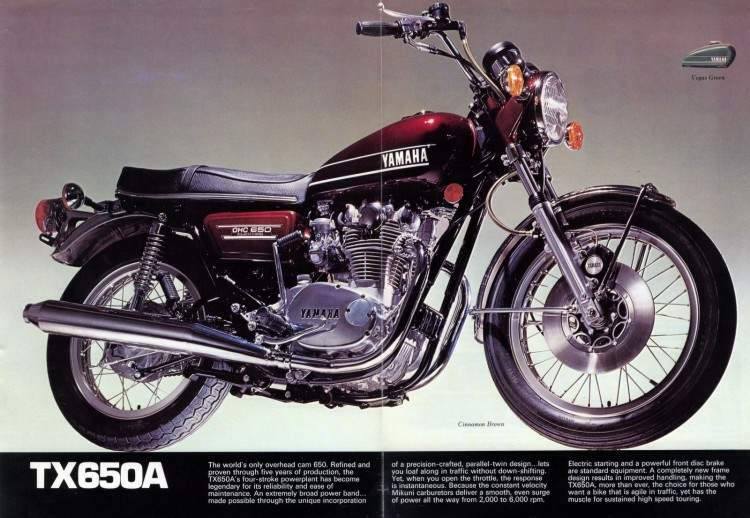 Мотоцикл Yamaha TX 650 1975 фото
