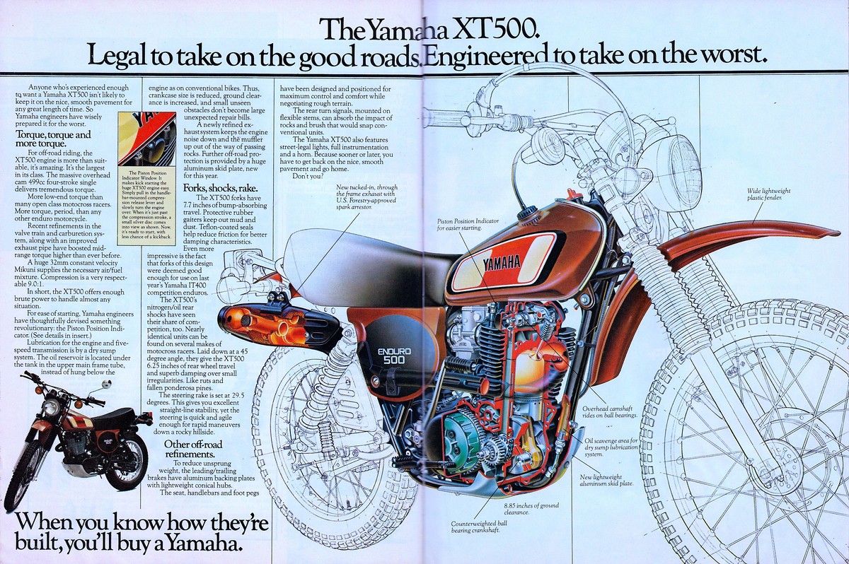 Мотоцикл Yamaha XT 500 1977 фото