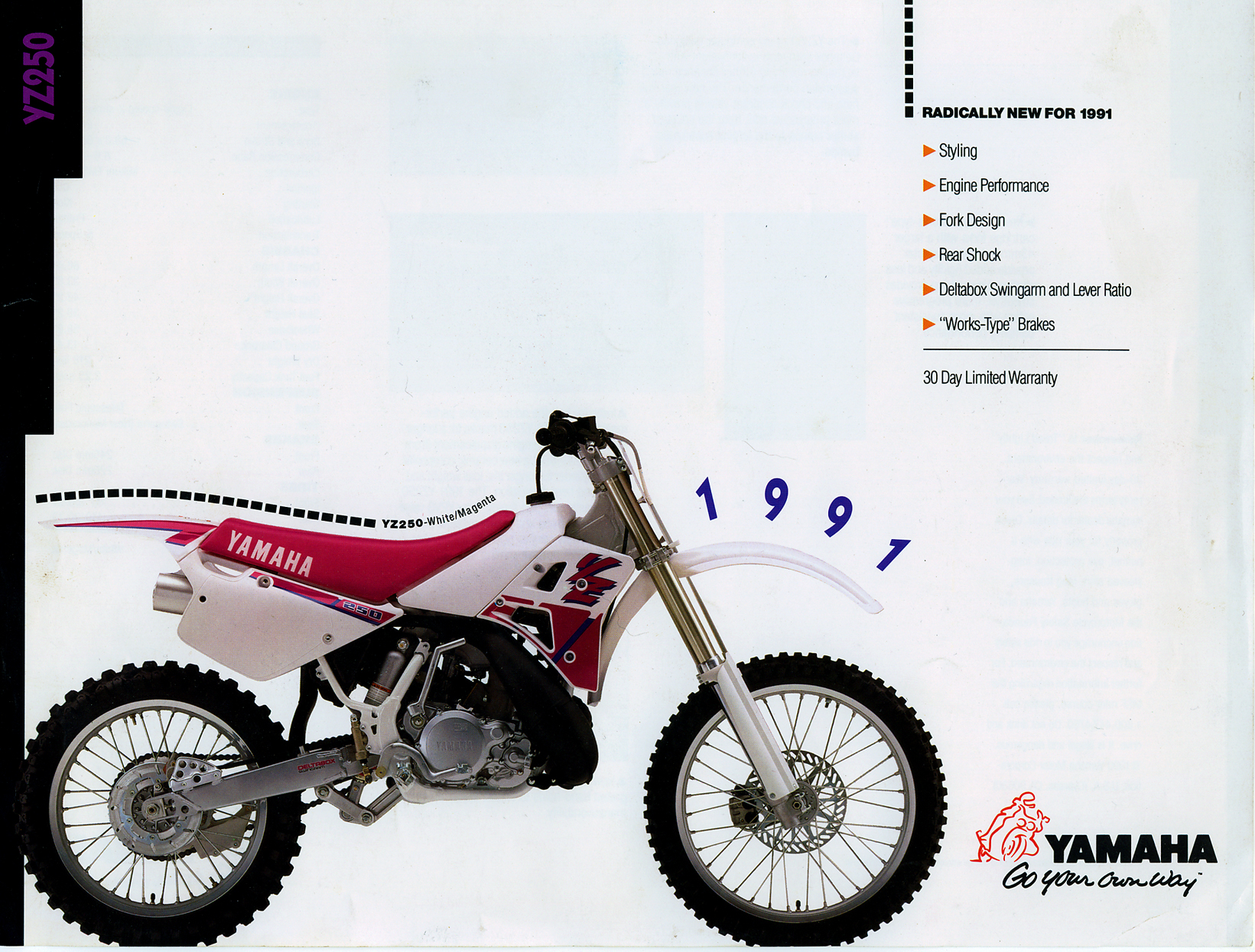 Мотоцикл Yamaha YZ 250 1991 фото