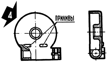 Корпус редуктора спидометра с приливами